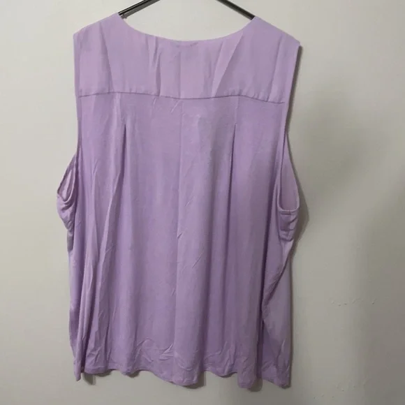 Bobeau Alison Pleat Front V-neck Top Size 3X - Picture 6 of 7